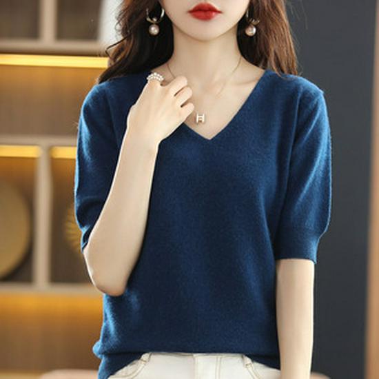 Autumn/Winter 2021 Long-Sleeve Square Collar Knit Wool Dress for Women - Knee-Length