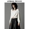 UR Women's Simple Grey Beaded Twisted Knit Sweater