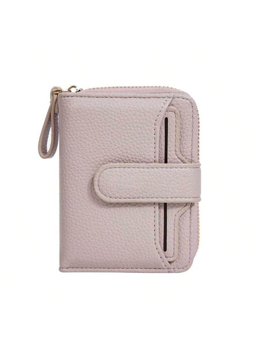 

Модный женский кошелек из искусственной кожи в корейском стиле, на кнопке, кошелек для монет, многофункциональный кошелек для женщин, держатель для кредитных карт, настенный розовый