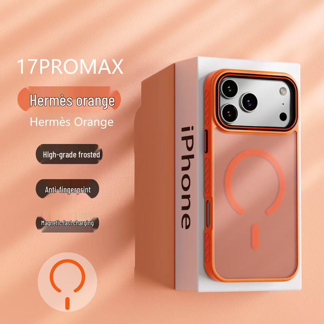 Magnetic Anti-Fall Magsafe Case for iPhone 17 Pro Max iPhone 15 Pro оранжевый