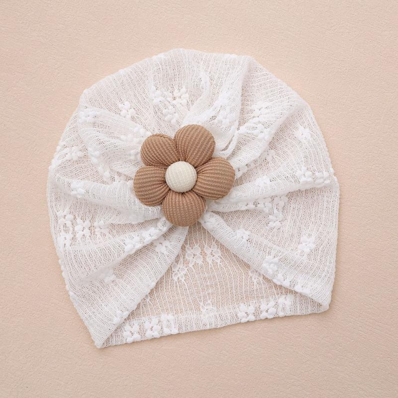 New Children's Head Jewelry Baby Breathable Mesh Hat Baby Five-petal Flower Sweet Fetal Hat Batch