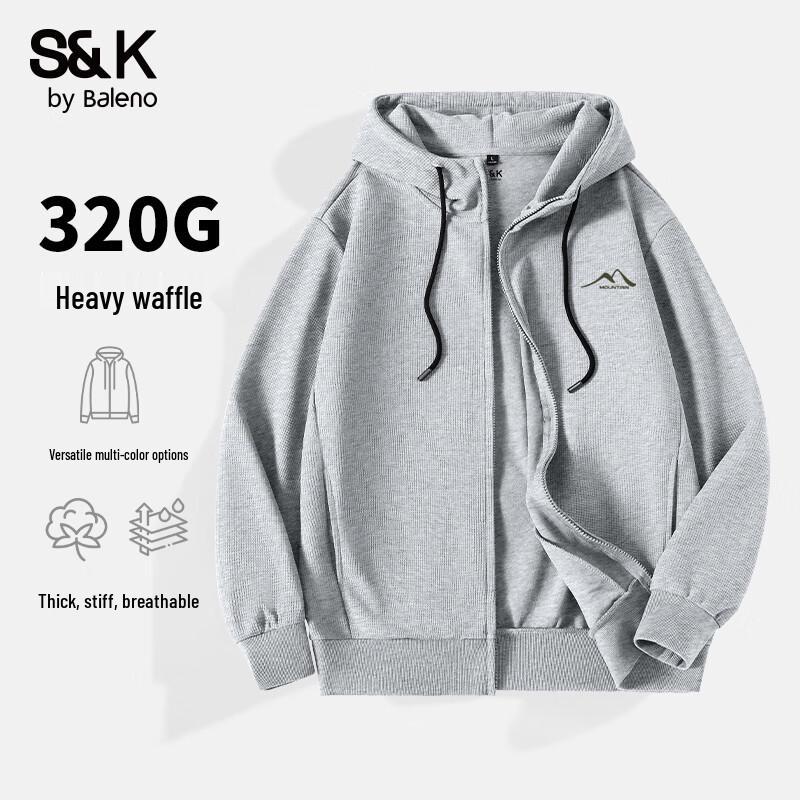 

Baleno S&K Men s Heavyweight Waffle Knit Cardigan Jacket L