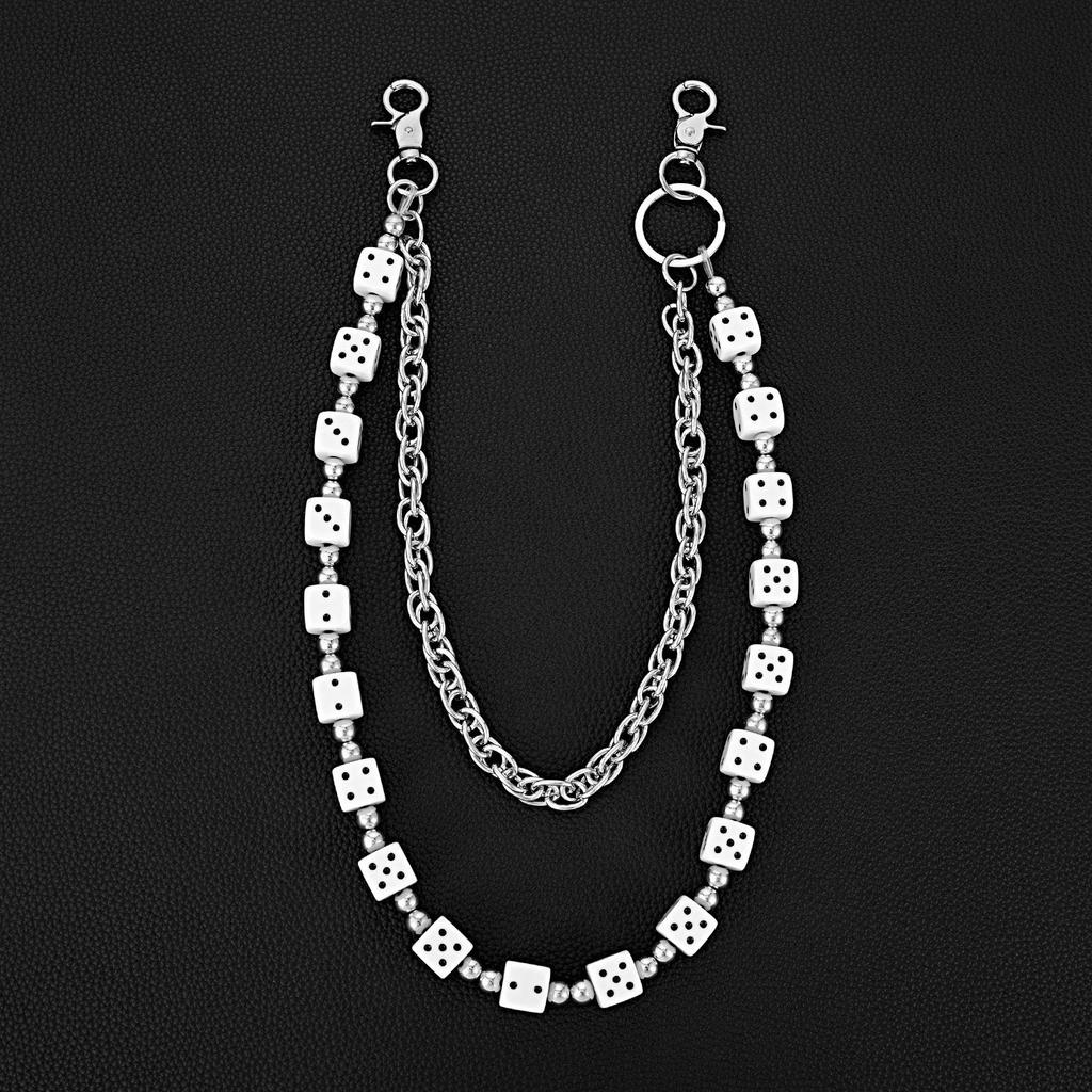 European & American Hip Hop Colorful Dice Waist Chain - Trendy, Versatile Fashion Accessory