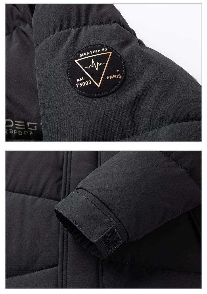 Men's Mid-Length Winter Cotton Jacket - Thick, Casual, Warm Hooded Coat