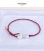 Sterling Silver Ruyi Woven Bracelet - Chinese Style Red Rope Jewelry Gift for Girlfriend