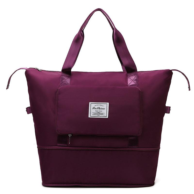 Compact Sports Fitness Bag with Wet/Dry Separation - Foldable Travel Handbag and Carry-on Luggage