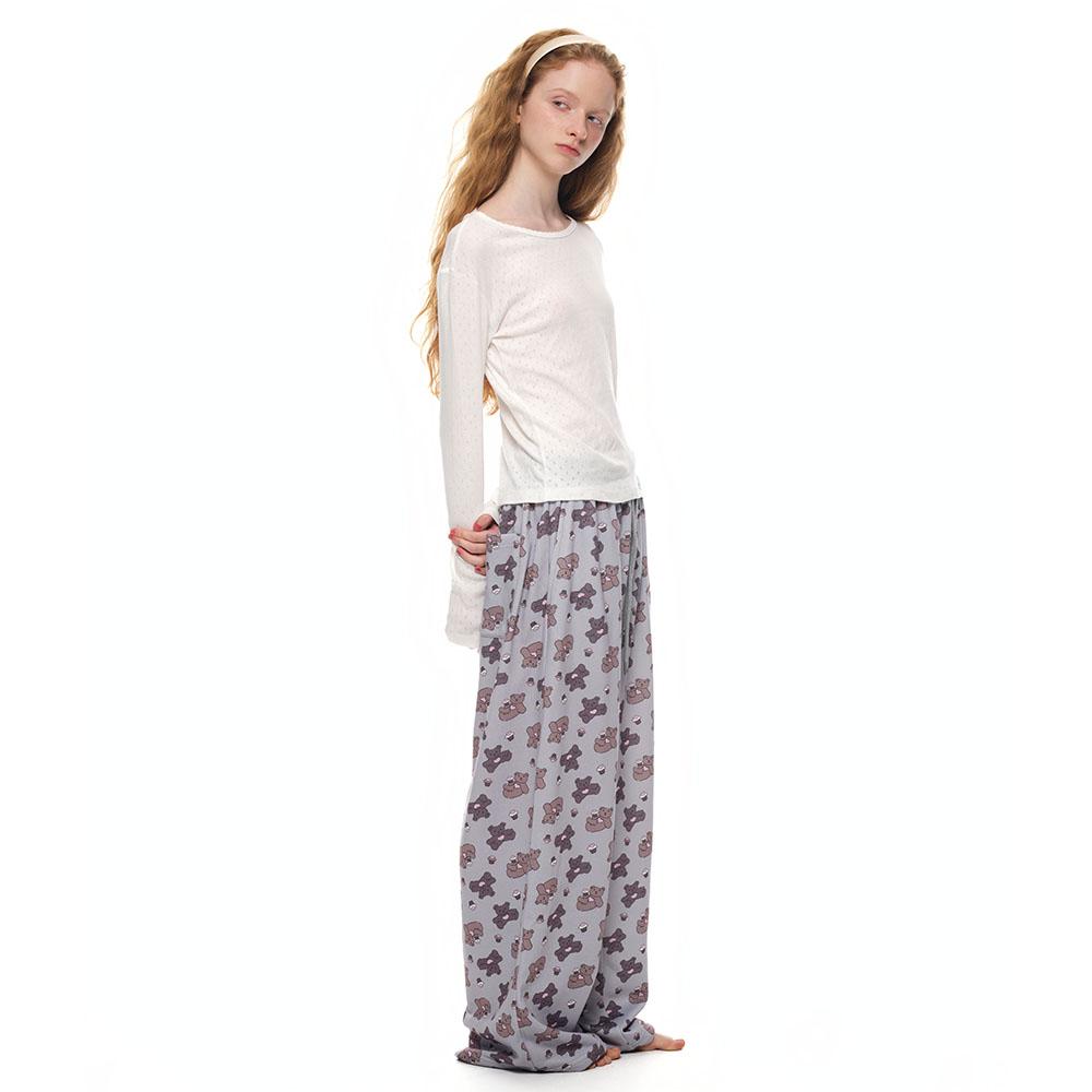 Myujeumudeu Muffin Bear 2-Way Jogger Wide Pants (Banding Pants)