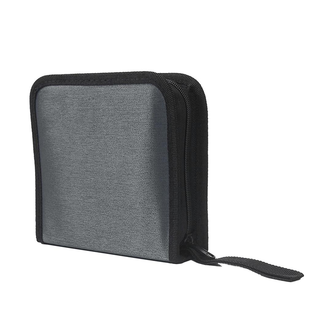Portable CD DVD Case- 40 Capacity Mercerized Fabric CD Storage Bag Holder with Zipper for Home Car CD DVD Box Bags