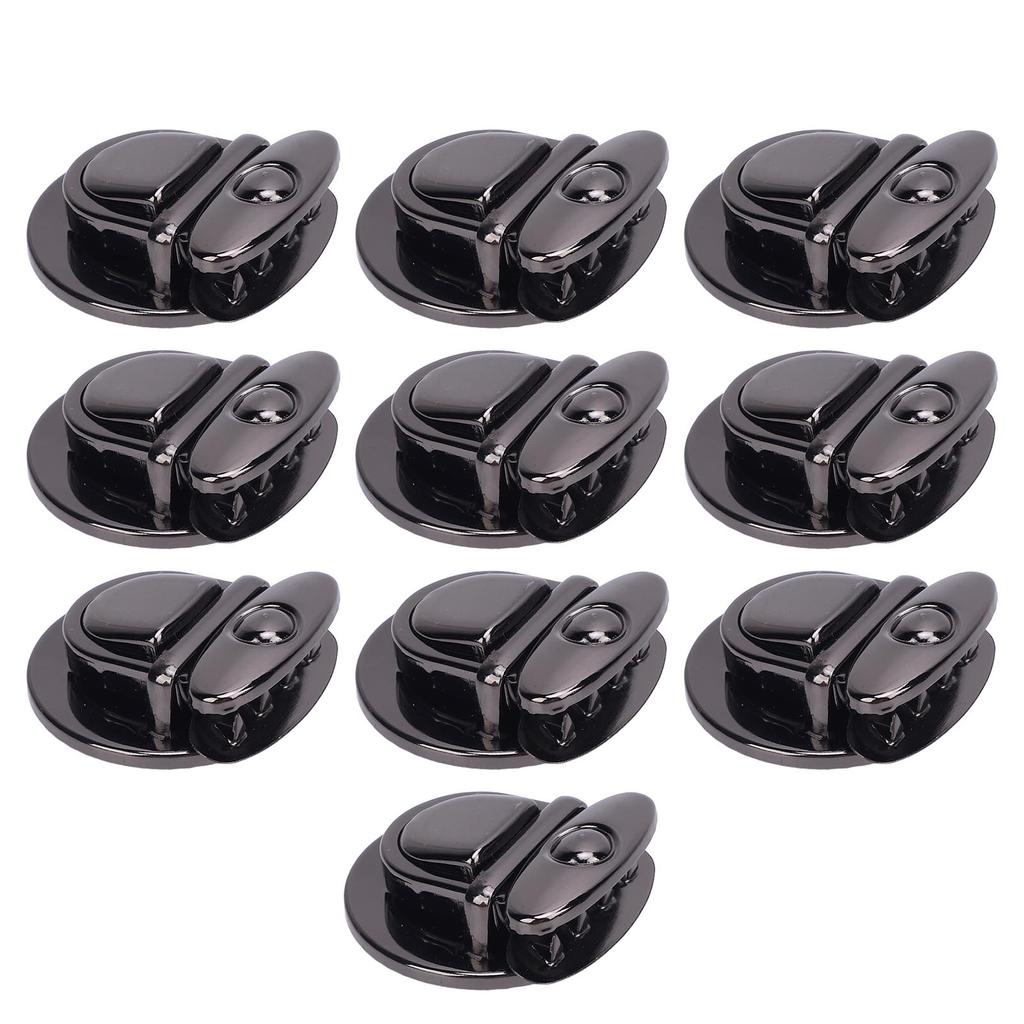 10 Seturi Închizătoare Tuck Lock Argintiu Negru 32mm Închizătoare Limbă de Rață cu Placă de Bază 36.5x37mm pentru