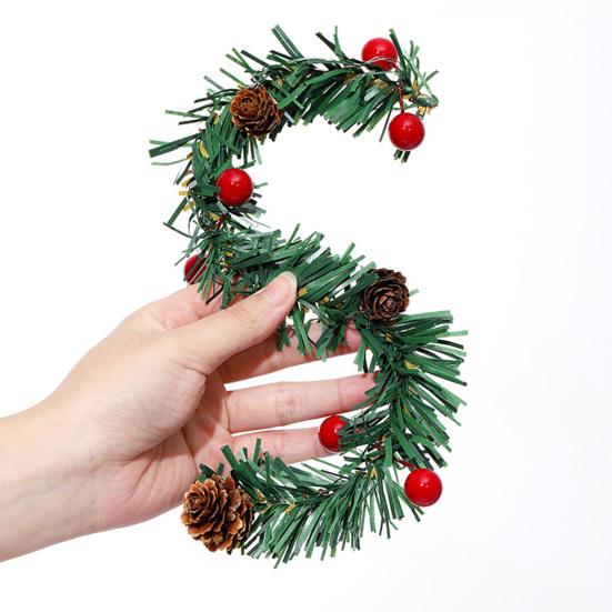 10/20 Pcs Christmas Garland Ties with Red Berries And Pine Cones Xmas Artificial Pine Garland Decorative Greenery Bands for Holiday Decor