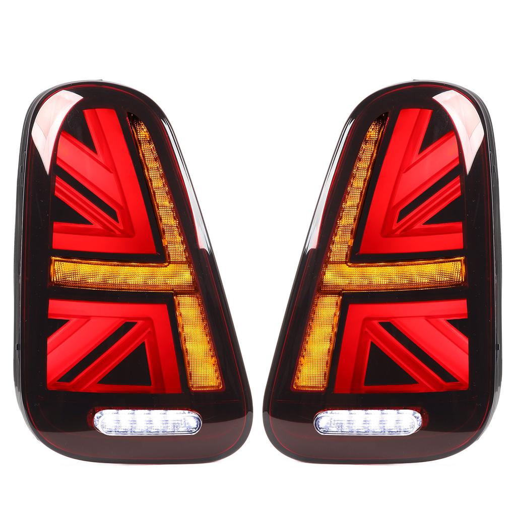 Full LED Union Jack Tail Lights With Dynamic Turn Signal Rear Brake Lamp for Cooper R50 R52 R53
