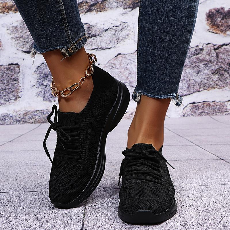 Large Size Sports Women's Shoes New Fashion Flat Comfortable Casual Shoes Front Lace-up Women's Shoes