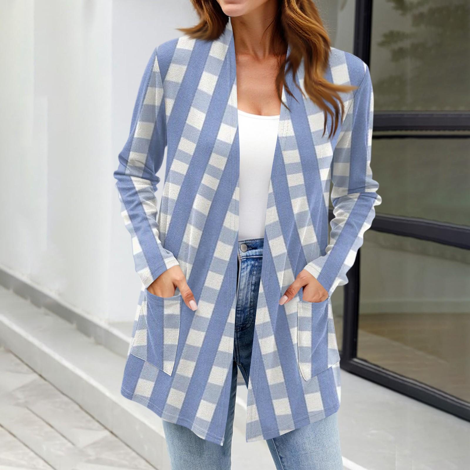 

Женские легкие кардиганы с открытой передней частью, с длинными рукавами, повседневные, свободные, тонкие кардиганы с карманами M