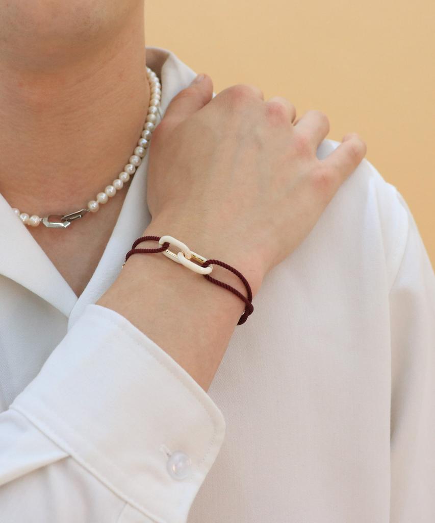 Gaman Commitment Ivory Enamel Wine Cord Bracelet