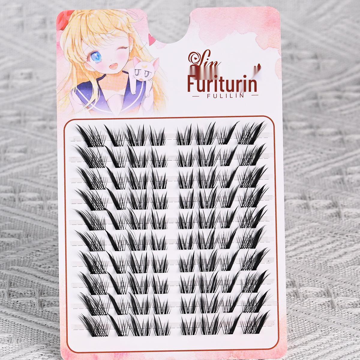 

Fuli Lin Hybrid Faux Lashes: Cat, Rabbit, Fox Dual Cluster, Natural Look, Upper Eyelashes
