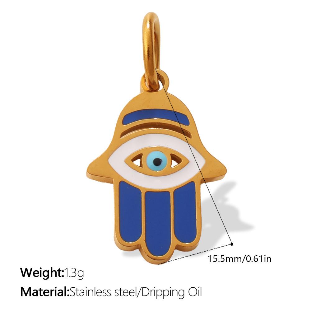 European and American retro exotic jewelry pendant golden Fatima hand evil eye element decorative pendant