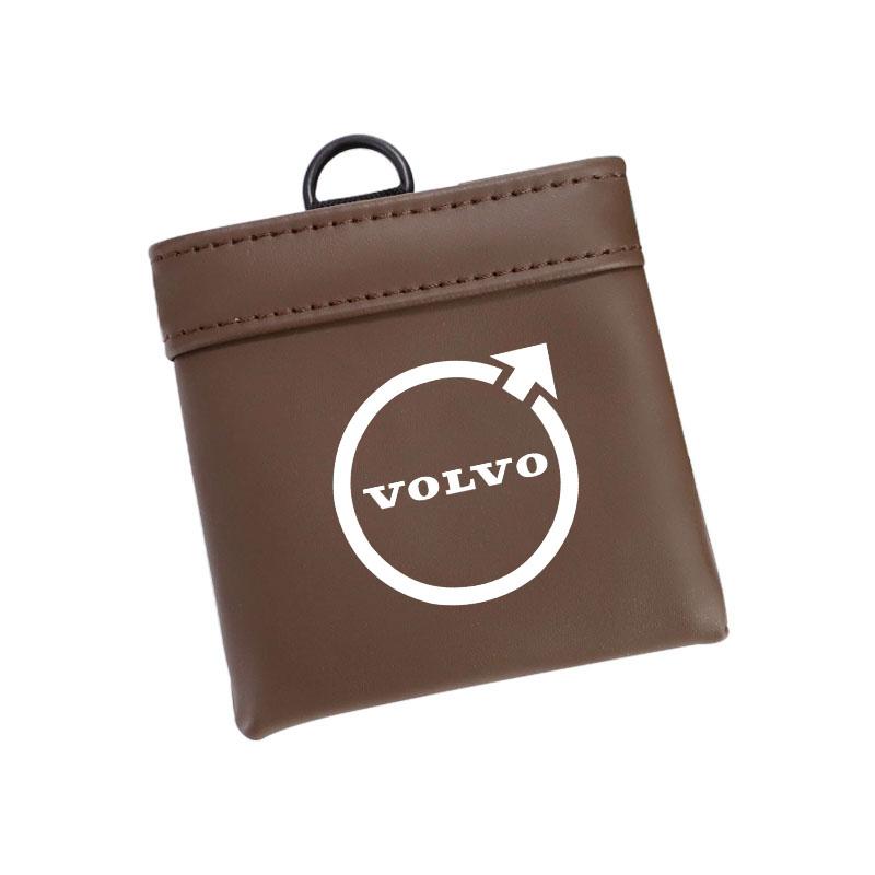 Fcvdz6 Car Key Bag Leather Mini Coin Purse Card Bag Storage Pouch For Volvo ES90 EC40 EX40 EM90 XC90 V90 V60 XC60 V40 S80 S60 S90 C40