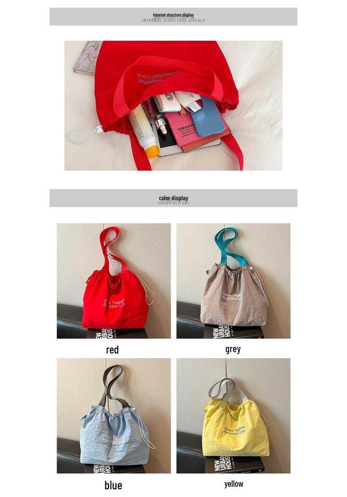 2026 Casual Large Capacity Canvas Drawstring Shopping Bag for Students