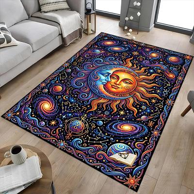 1PC Sun Moon Non-Slip Floor Carpet, Office, Family, Bedroom, Studio - Large Area Rug,Decorative Mat, Longlasting Material-C0453