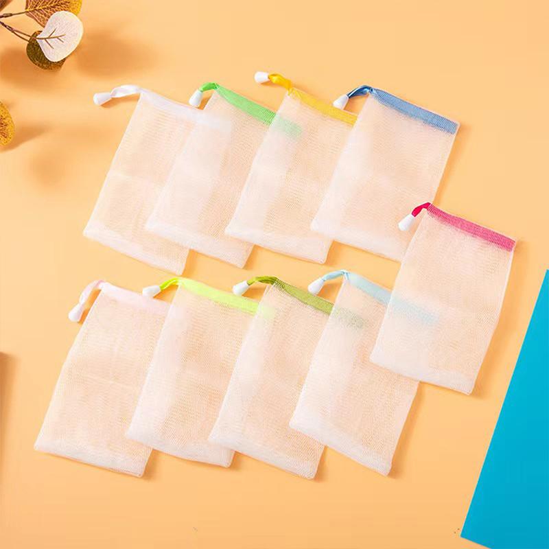 10/20Pcs Bubble Foaming Net Bathing Soap Bubble Net Facial Care Cleaning Assistant Tool Portable Body Wash Net Bag Bathroom Tool
