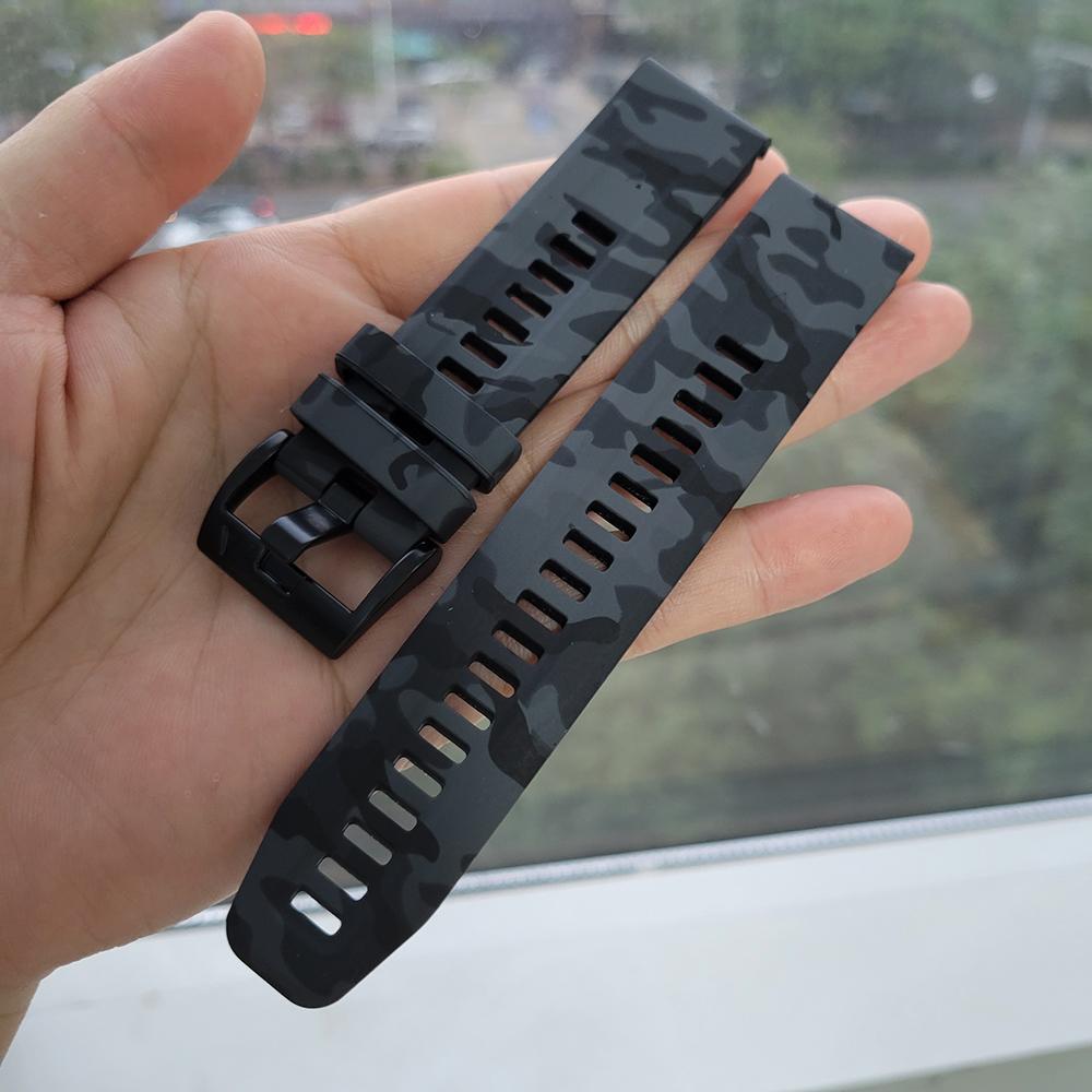 QuickFit 22mm 26mm Sport Camouflage Silikonarmband für Garmin Fenix 8 E 7X 7 Pro 6X 5X Plus/Epix 2 47mm 51mm Armband Uhrband
