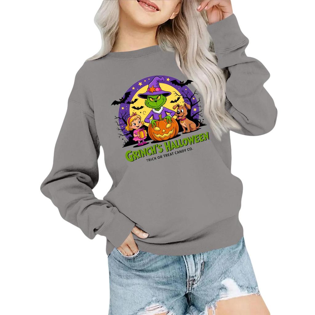 Dětská móda Volný střih Ležérní Dlouhý rukáv Vánoční potisk Nadměrná Mikina s kulatým výstřihem