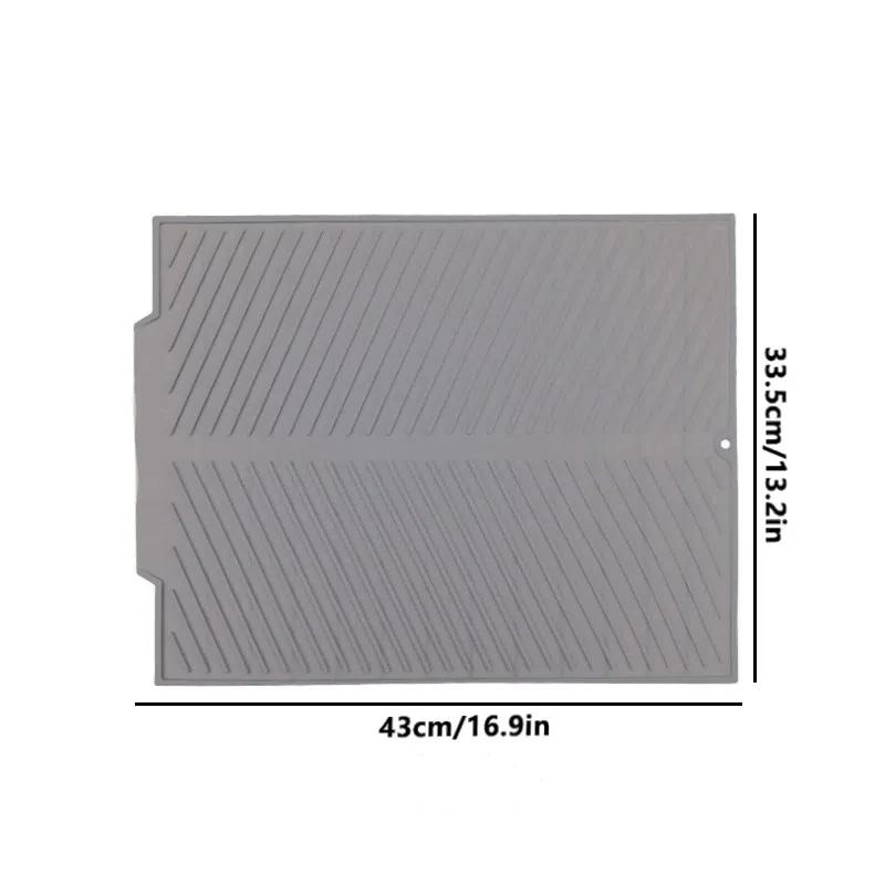 1Pcs Wave Draining Pad Silicone Drying Mat New Non-slip Dish Holder Table Mat Kitchen Placemat Foldable Heat Insulation Pad