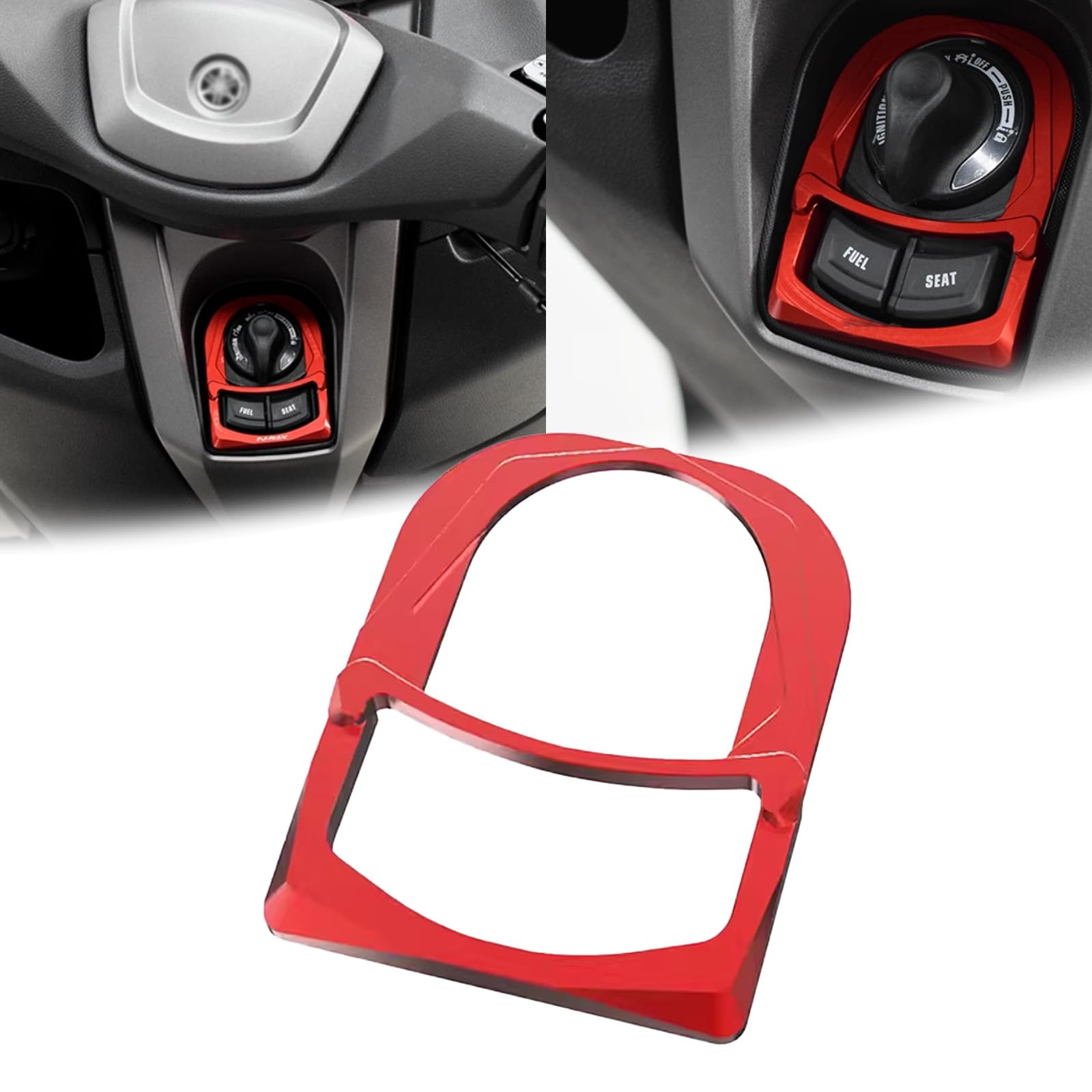 

ДЛЯ NMAX155 125 NMAX155 NMAX125 2020-2024 Мотоциклетная декоративная крышка замка зажигания Моторизованная защита оболочки замка двери Модификация (красный) красный