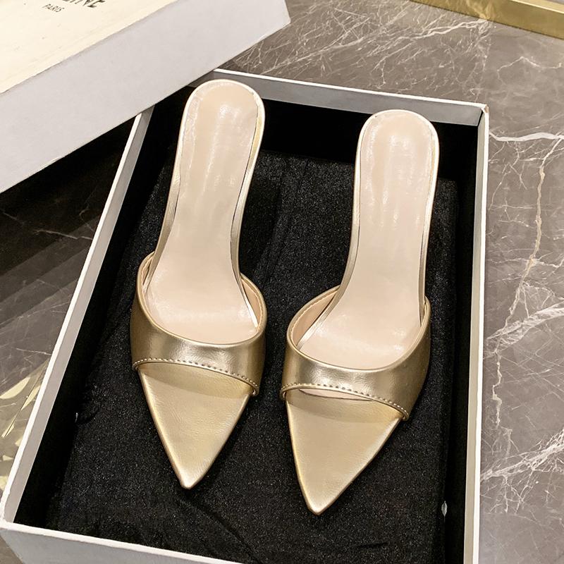 Fashion Women's Stiletto Sandals Summer New Fashion Pointed Open Toe Anti-slip Wear-resistant High-heeled Slippers