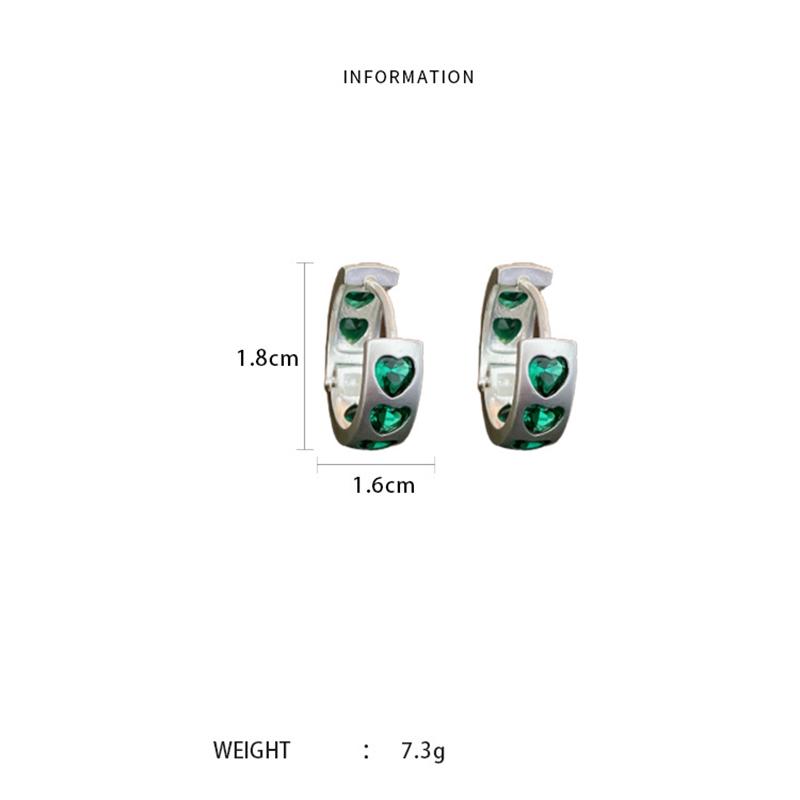 Pink Rhinestones Love Peach Heart Stud Earrings for Women Sweet Aesthetic Charm Trend Hoop Earrings Korean Fashion Jewelry New