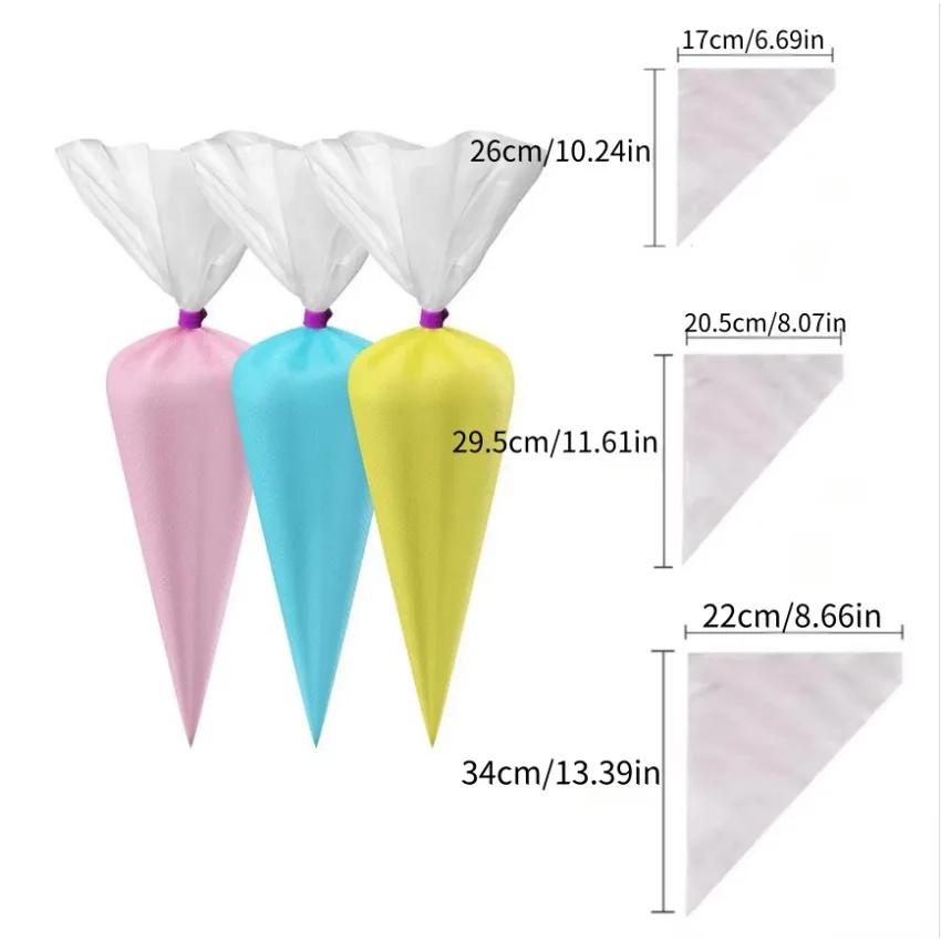 100pcs/bag Disposable Pastry Bags Non-Slip Piping Bag Cake Cream Shaping Squeezing Bags Baking Tools for Cake Cream Decorating