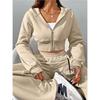 Women's Cropped Hoodie And Wide Leg Pants Two Piece Tracksuit Casual Loungewear Set