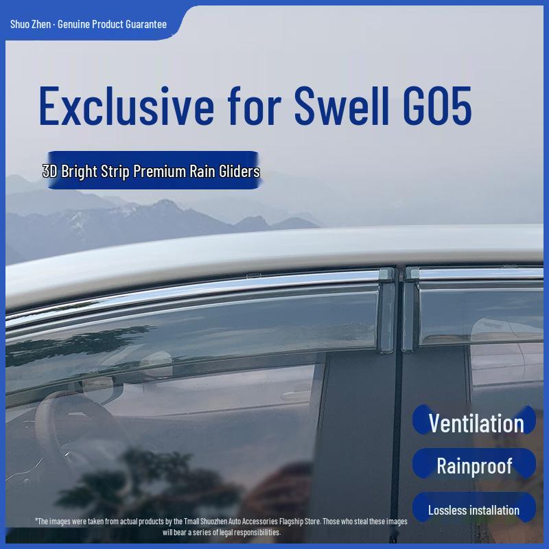 SWM G05/Go5PRO Rain & Sun Visors Window Deflectors - Eyebrows Rainproof Strips