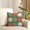 Bohemia Green Cushion Cover Reversible Plush Pillow Cover Soft Fluffy Home Decor for Sofa Bedroom