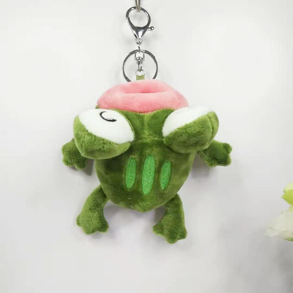

Green Backpack Pendant Plush Material Keychain Portable Stuffed Toys