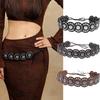 Stylish Wide Disc Belt PU Leather Waistband for Women Vintage Western Waist Belt for Dresses and Evening Parties