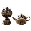 Aromatherapy Incense Burner Zinc Alloy Aromatherapy Burner mini Tea Pot Shape Incense Holder Artistic Zen Incense Burner Decor