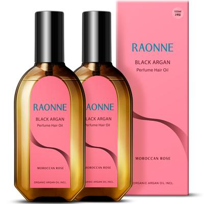 Laonne Černý Arganový Parfémovaný Olej na Vlasy Marocká Růže, 100 ml, 2 ks