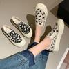 Loafers cloth shoes women's summer breathable one-pedal casual shallow mouth flat-soled canvas shoes women's lazy thick baseplate shoes