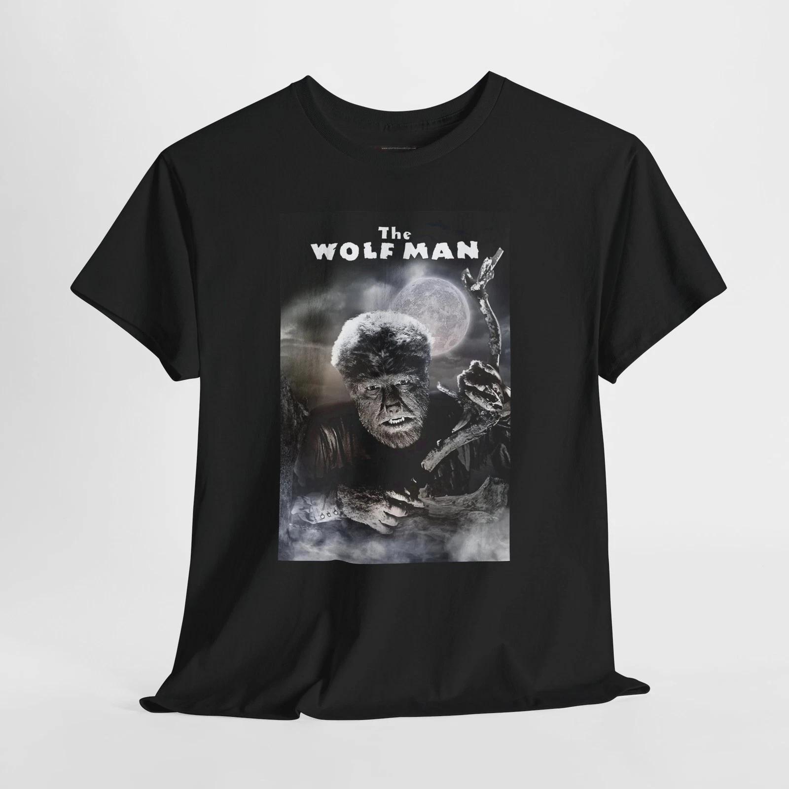 The Wolf Man 1941 Retro Movie Poster Horror Unisex Graphic T-Shirt 4XL
