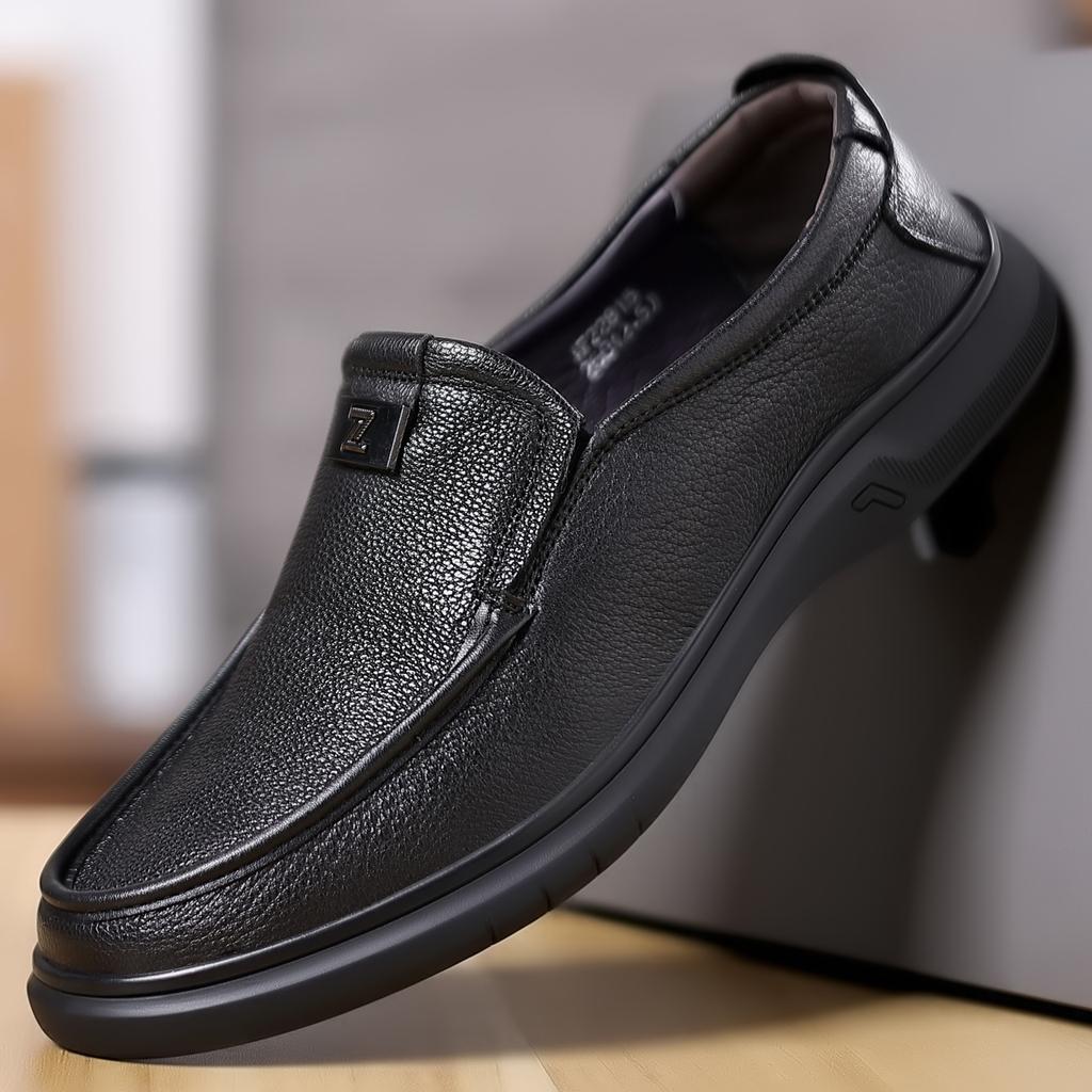 Men's Shoes Soft Sole Soft Leather Loafers Slip on Men's Leather Shoes Middle-aged and Elderly Leather Sheepskin Casual Shoes Dad Shoes