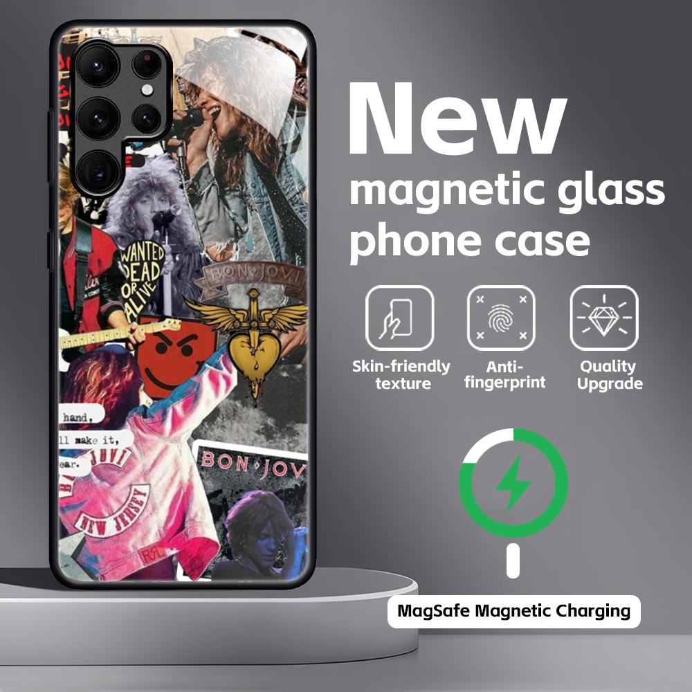 Funda para teléfono B-BonS Fashion J-JoviS para Samsung S25 S24 S23 S22 S21 S20 Plus Ultra Note20 Funda Magnética de Vidrio