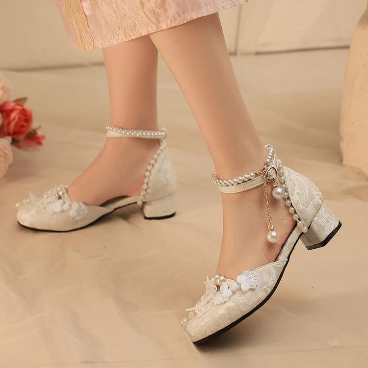 Fashion Beige High Heels Women Shoes Orange Sandals Ladies Branded Pumps Mary Jane Roman Style 12cm White Casual African Straps Summer F