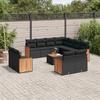 VidaXL Salon de Jardin avec Coussins 12 pcs, Canapés de Terrasse, Ensemble de Meubles de Patio, Mobilier d'Extérieur, Noir 3226503