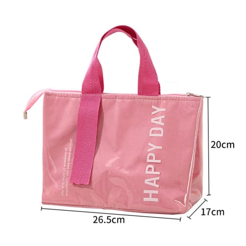 MiniMood Insulated and Waterproof Lunch Bag, 26.5 x 20 x 17cm (Pink) | Aluminum Insulation + Water-Repellent Finish, Lightweight and Compact Design, P