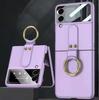 Fashion Lens Glass +Ring Case For Samsung Galaxy Z Flip 3 5g Cover Anti -Knock Luxury Cases For Flip3