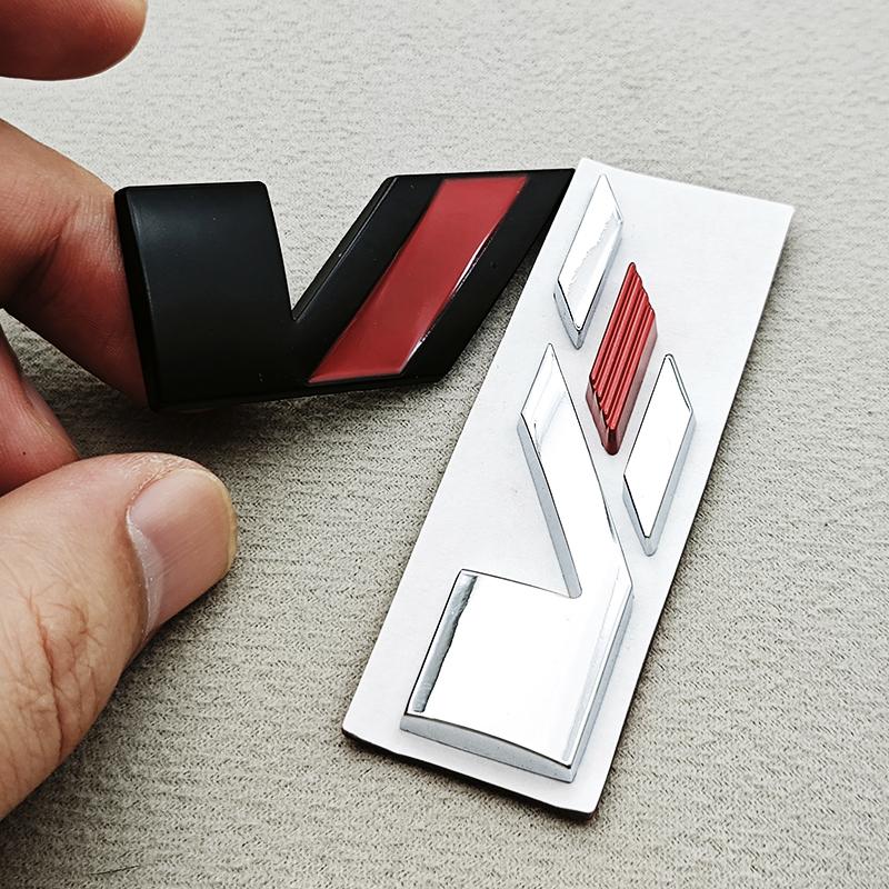 1 Stück 3D Metall Autoaufkleber Logo V Heckklappen Plakette Kotflügel Seiten Emblem Aufkleber für Cadillac ATS CTS CT4 CT5 XT6 Auto Zubehör