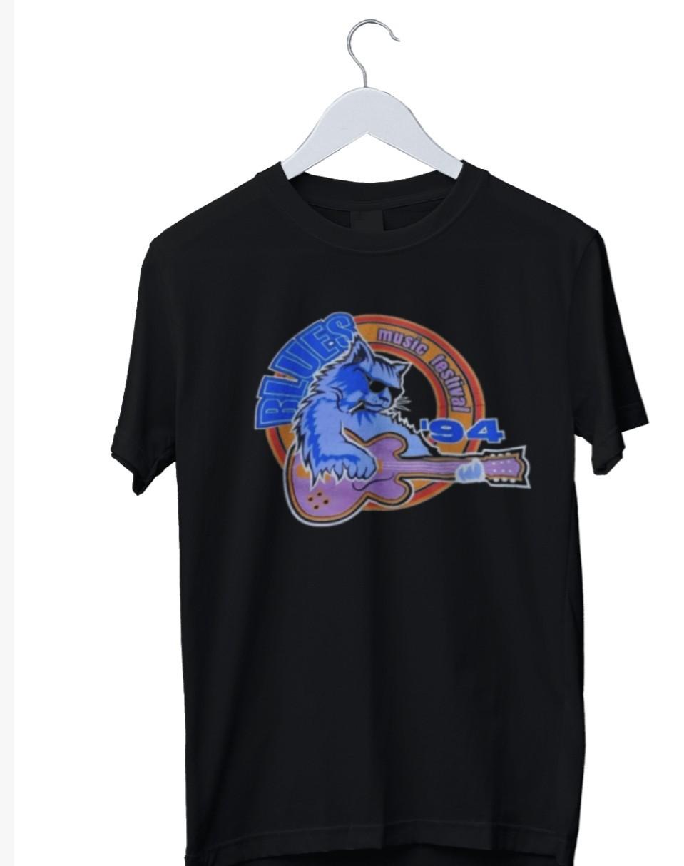 

Vintage 1994 Blues Music Festival Graphic Print T-Shirt Mens Womens Tees Top Mens 2XL