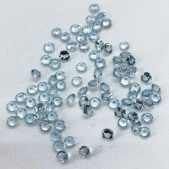 Beautiful Calibrated Size Natural Aquamarine Gemstone, Round Cut Aquamarine, Faceted Gemstone, Loose Aquamarine Lot.