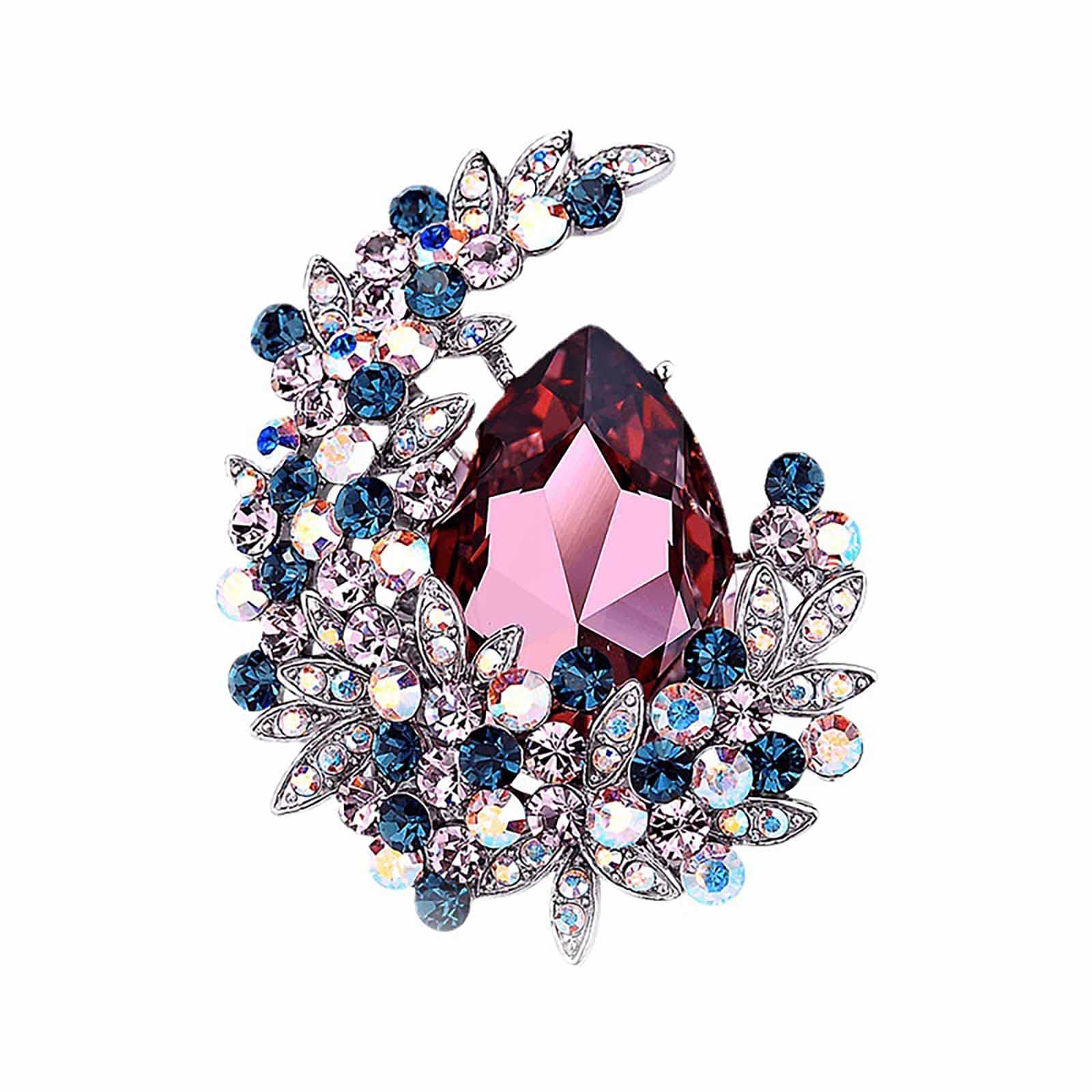 

Crystal Brooch for Sparkly Stone Large Comes with Jewelry Box [ROLZA] Women, Bijou, Autumn, Winter, Spring, Accessories, Corsage, Leaf, Flower,